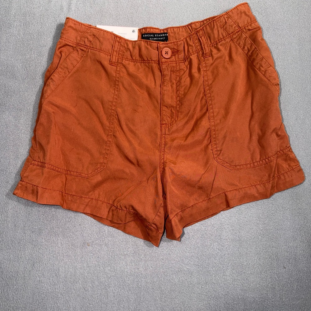Social Standard Sanctuary XS Red Clay Fortune Tencel Short Boho Gorpcore Utility